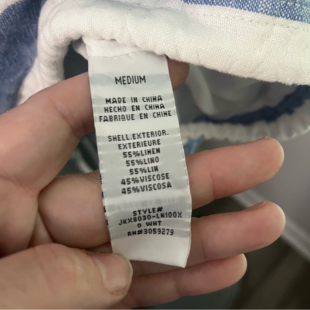 Striped Blue and White Women's Hoodie - Picture 14 of 16